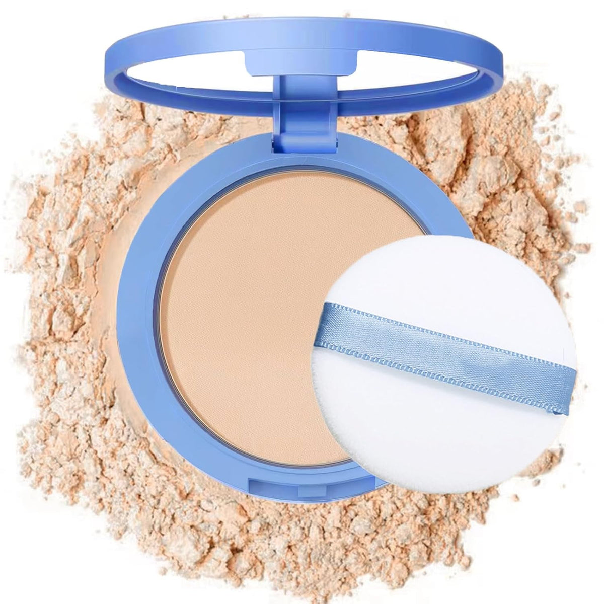 Oil Control Face Pressed Powder,Matte Smooth Flawless Setting Powder Makeup,Waterproof Long Lasting
