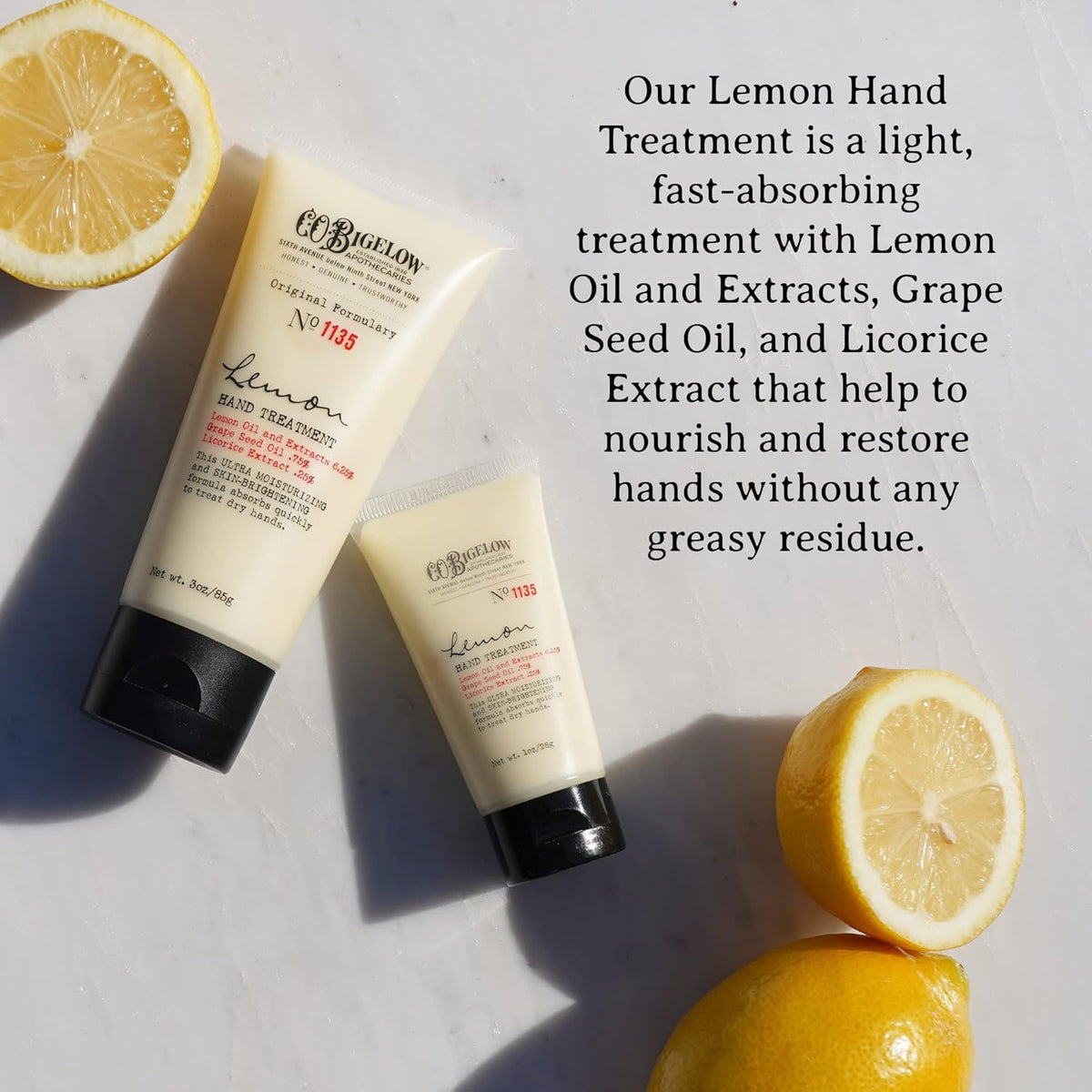C.O. Bigelow Apothecary Trio Bath & Body Care Gift Set, Lemon Soap, Lemon Hand Treatment & Body