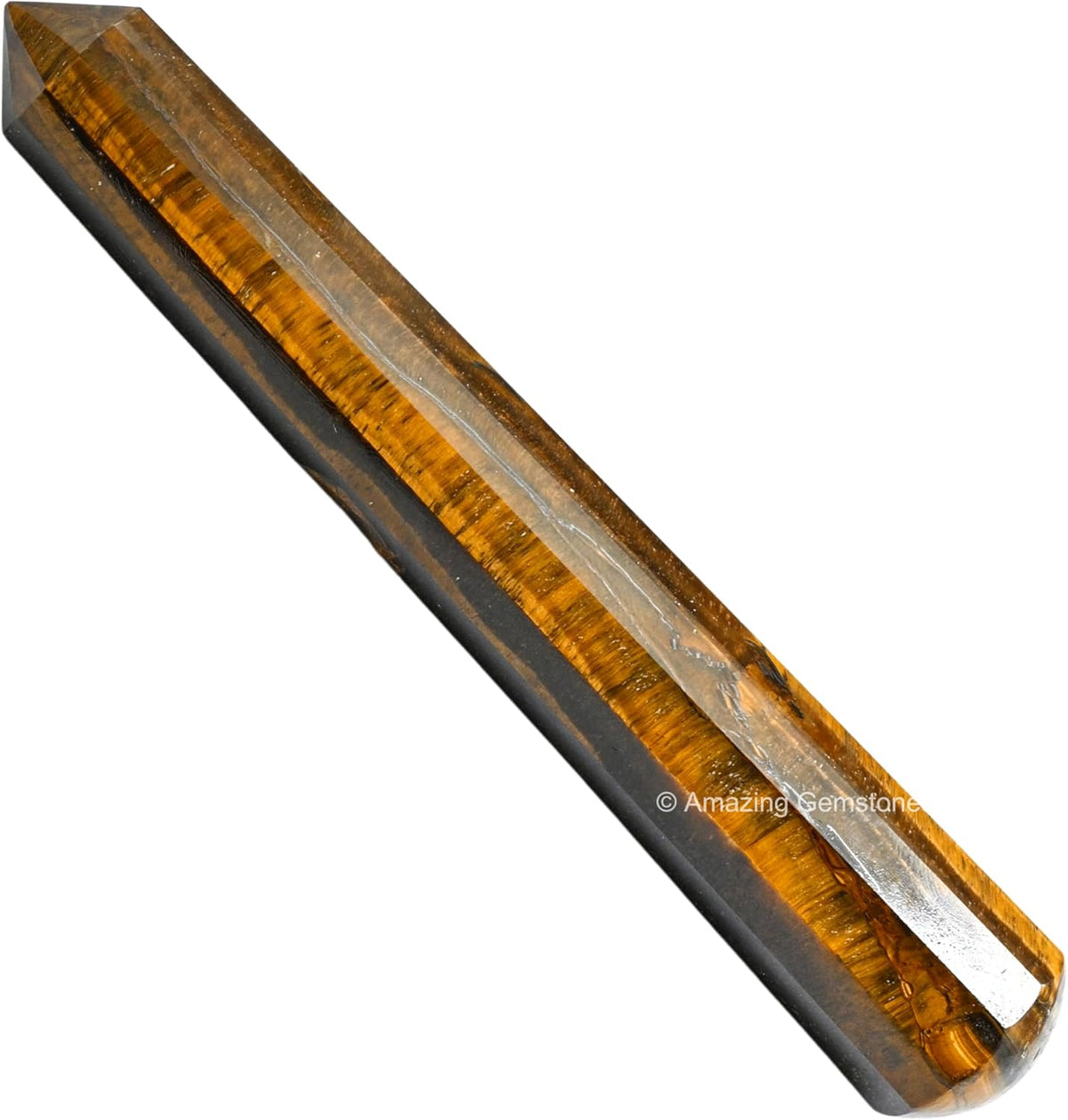 Amazing Gemstone Tiger Eye Crystal Wand Massage Stick - Pelvic Wand Gua Sha for Adults - Crystals
