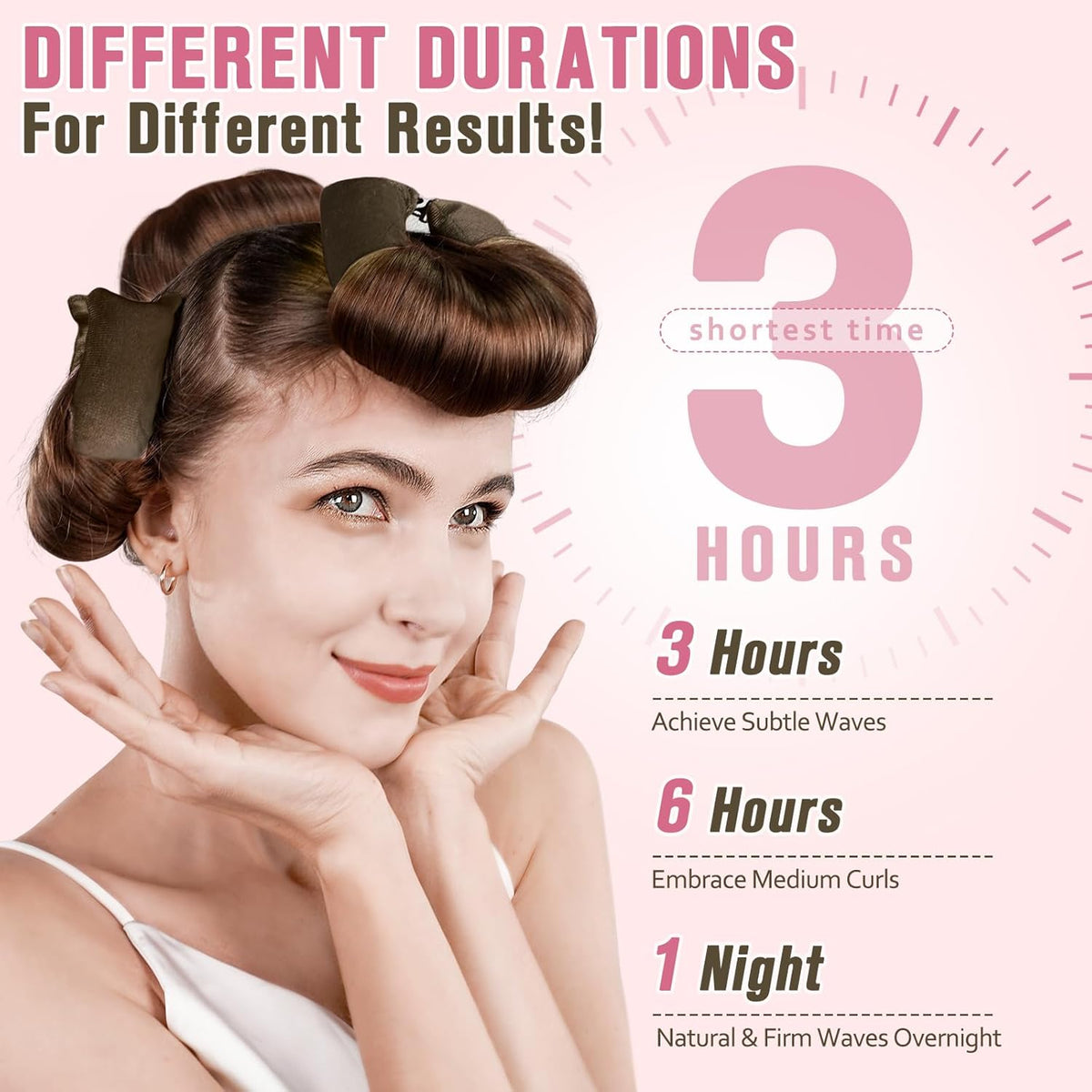 Heatless Curls Overnight, 4 Pcs No Heat Curling Blowout Rod, Satin Blowout Look Heatless Hair