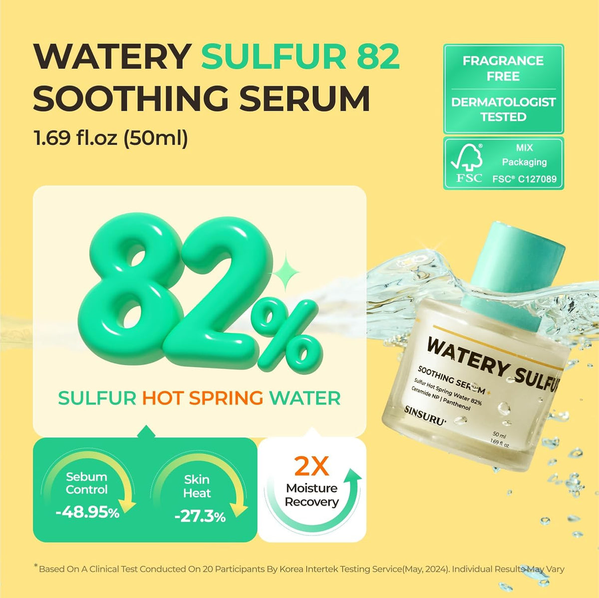 Watery Sulfur 82 Soothing Serum – Gentle Daily Face Serum for Acne-Prone & Sensitive Skin with 82%
