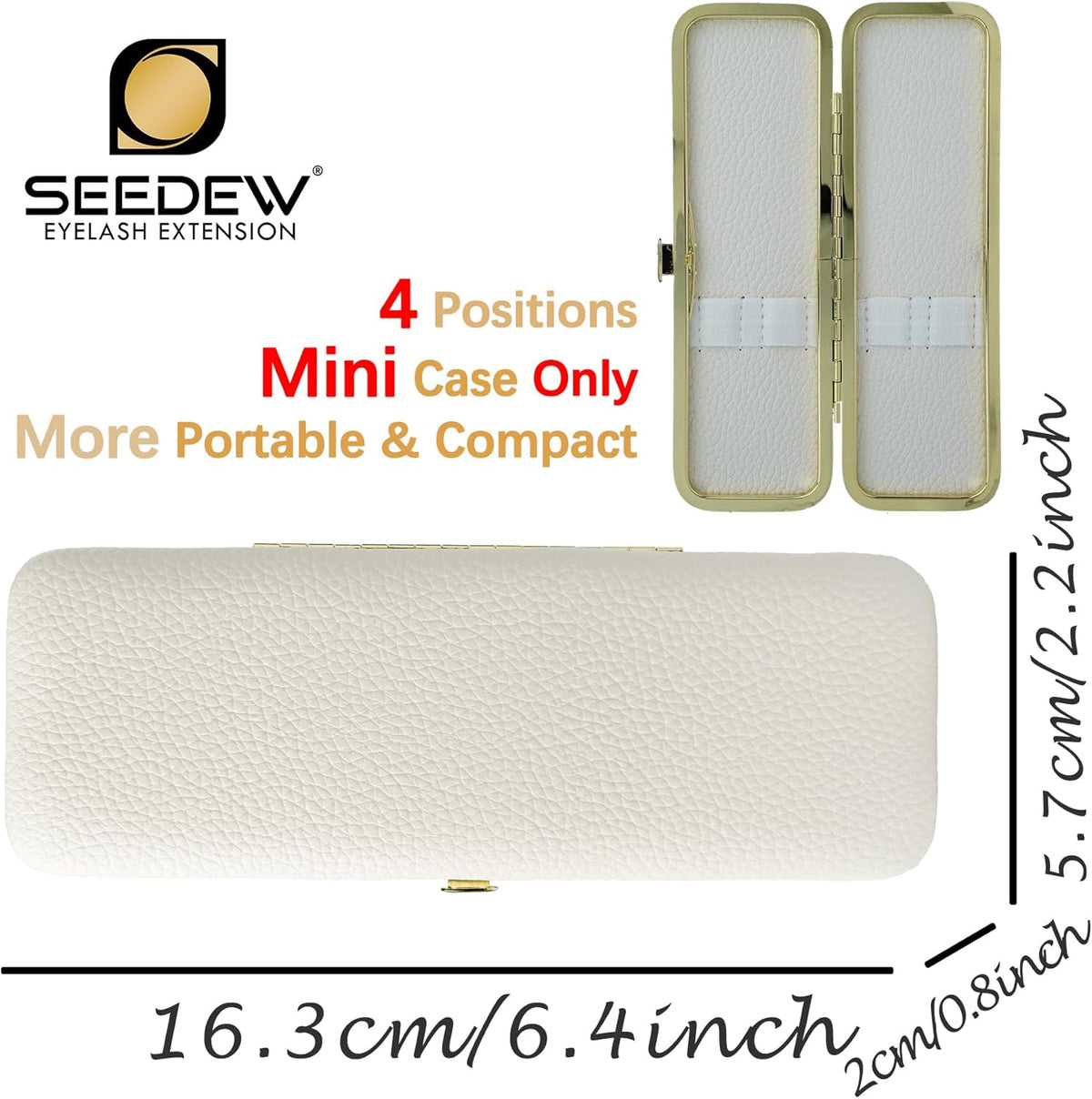 Lash Tweezers Organizer, Small Portable 4 Positions Soft PU Leather Rounded Corners, Eyelash