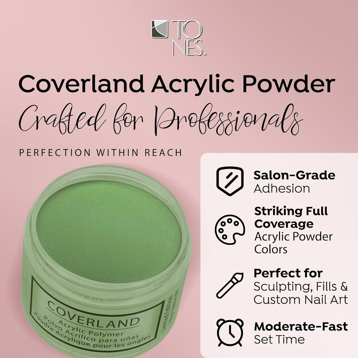 Tones Coverland Acrylic Powder | Pine Tree | 1.5 Oz | Limited Edition for Nail Design | Sculpting |