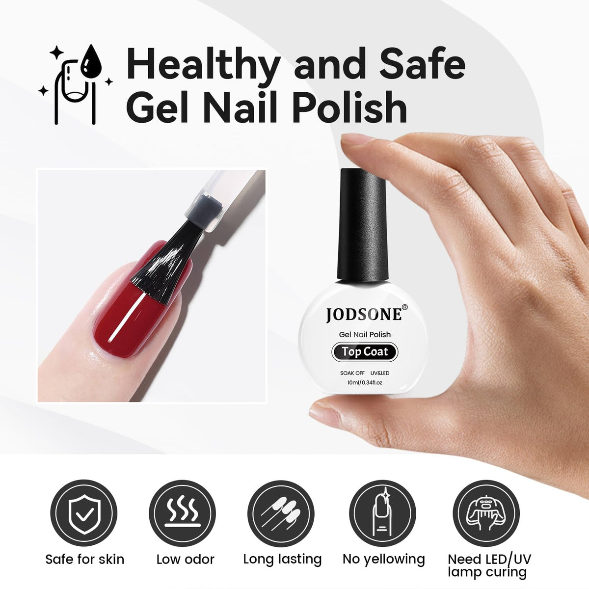 JODSONE 10ML Top Coat Gel Polish High Gloss Shine Finish Long Lasting Gel Nail Polish Professional