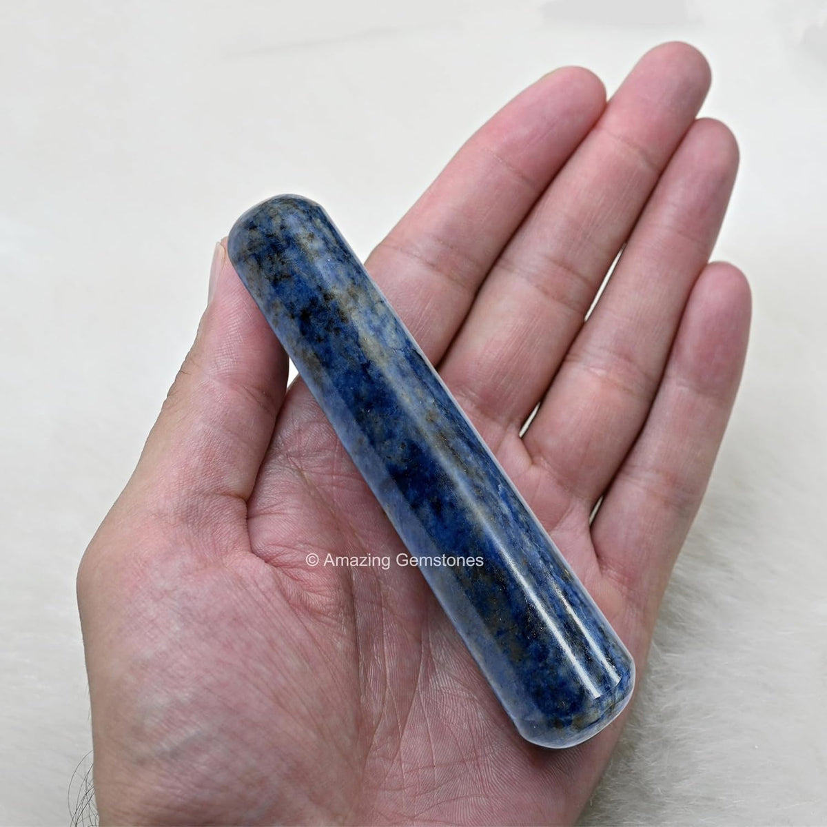 Amazing Gemstone Sodalite Crystal Wand Massage Stick - Pelvic Wand Gua Sha for Adults - Crystals