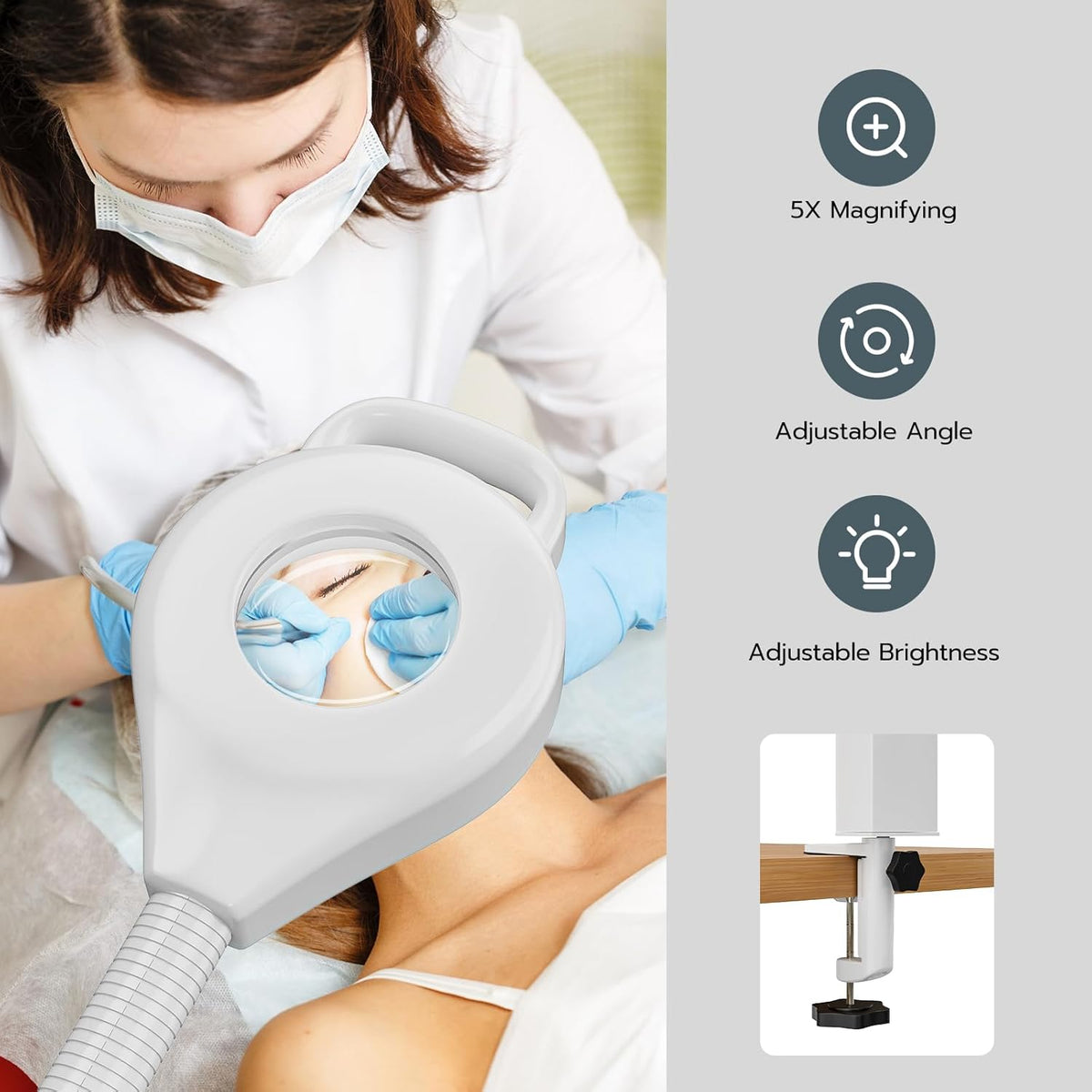 Paddie Professional 3 in 1 Facial Steamer on Wheels for Esthetician, Hot & Cold Mist, 5X LED