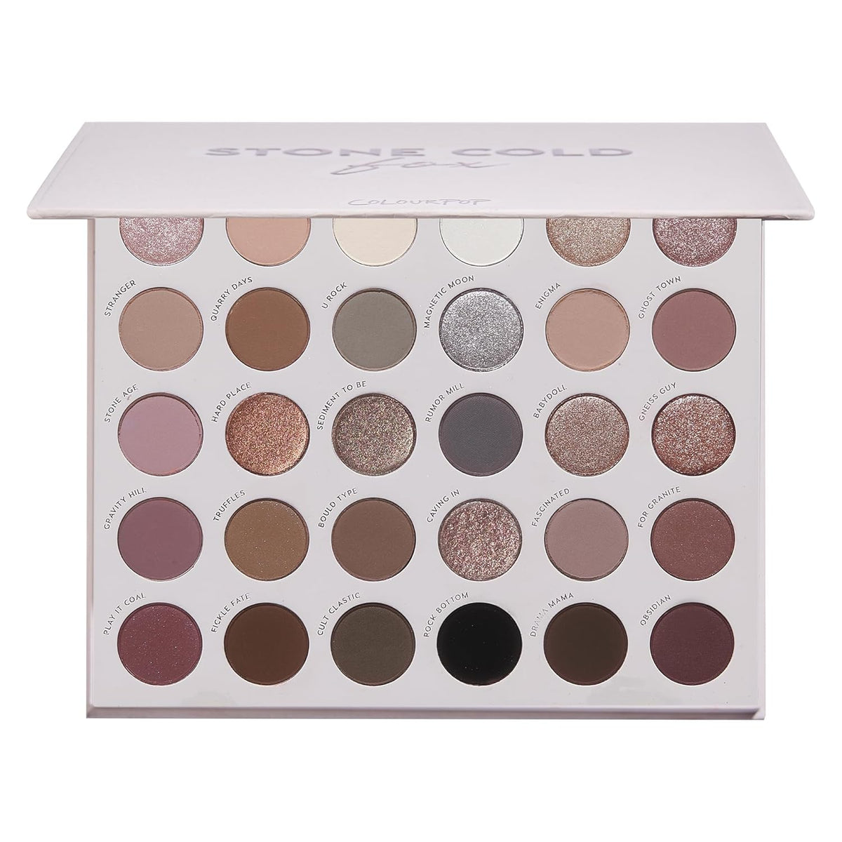 ColourPop Stone Cold Fox Eyeshadow Palette - 30 Pan Cool Tone Eye Makeup Palette with Matte &