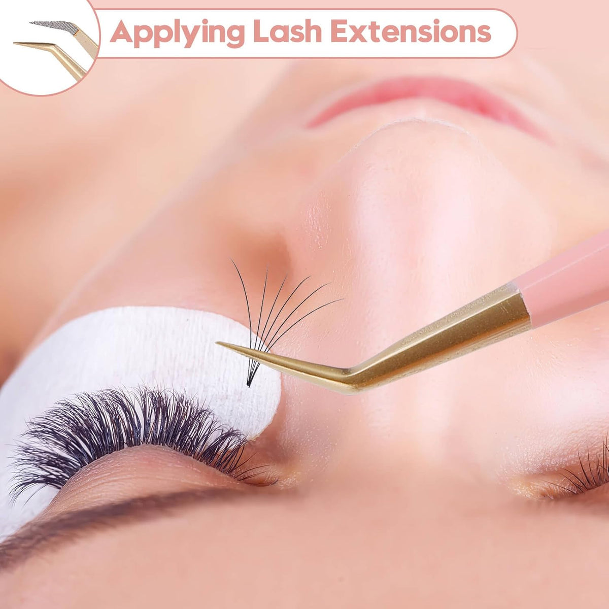Ms.Queen Lash Tweezers For Eyelash Extensions,5Pcs Professional Fiber Tip Grip Curved 45 90 Degree