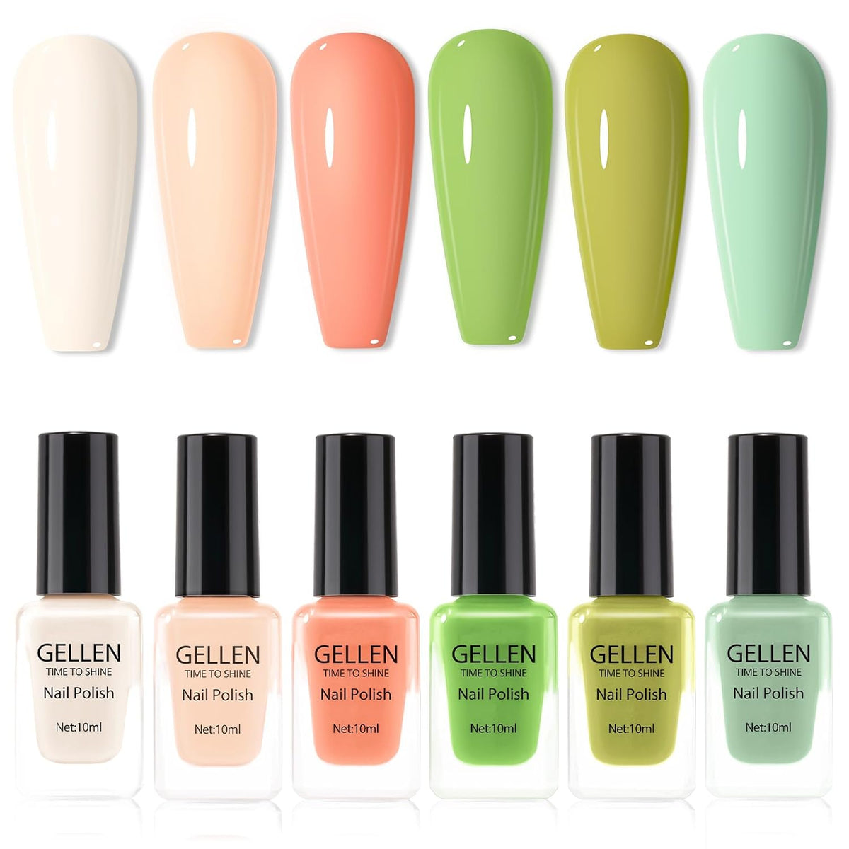 GELLEN Spring Summer Regular Nail Polish Non Gel, Fast Air Drying Traditional Nail Polish No UV