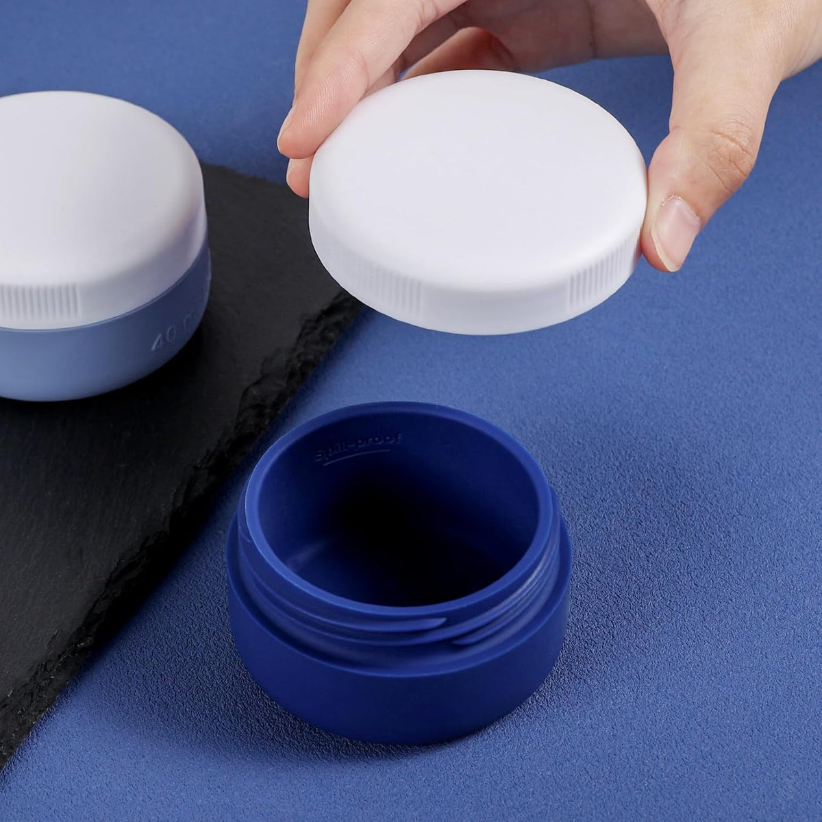 Travel Containers for Toiletries, Silicone Cream Jars BPA-Free, Leak-proof 1.35oz Travel Size