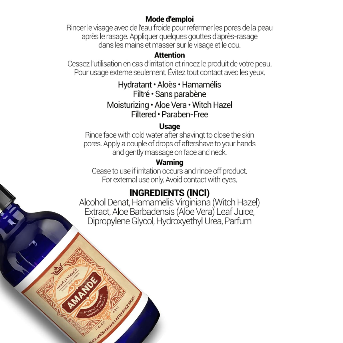 Aftershave Splash For Men l Amande Fragrance l Canadian Made by A Skilled Artisan l Moisturizes &
