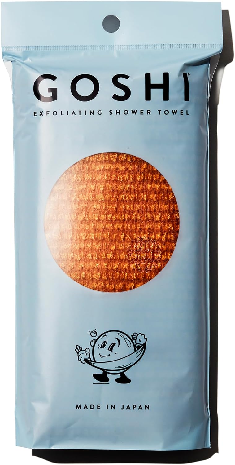 GOSHI Exfoliating Shower Towel - Rip-Resistant Exfoliating Washcloth for All Skin Types - Marigold