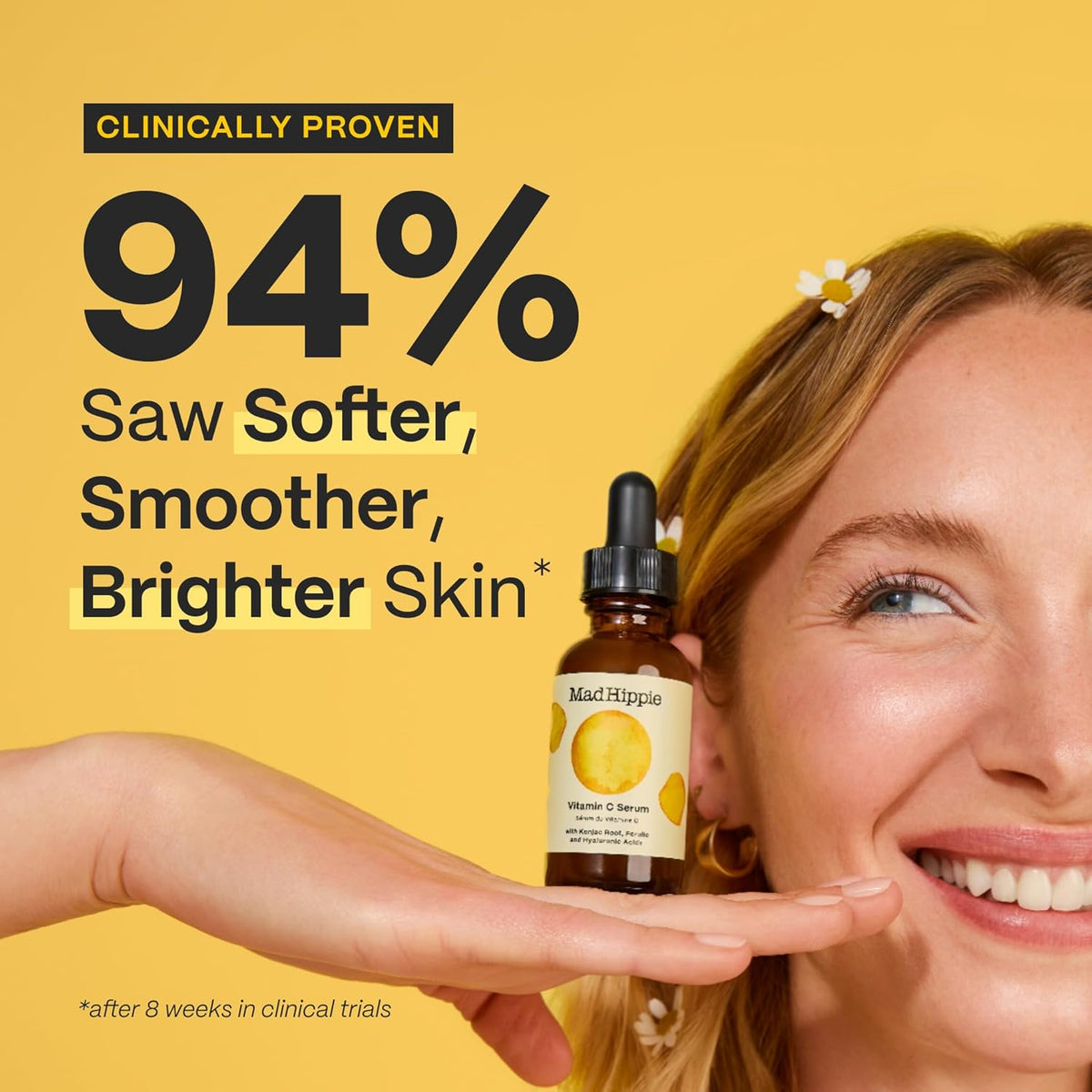 Mad Hippie Vitamin C Serum, Ultra-Hydrating with Hyaluronic Acid, Ferulic & Vitamin E, Anti-Aging
