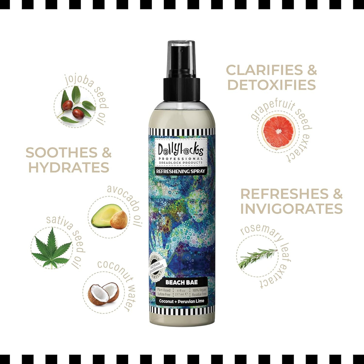 Dollylocks Refreshening Spray – Residue-Free Dreadlock & Loc Moisturizer Spray, Plant Based