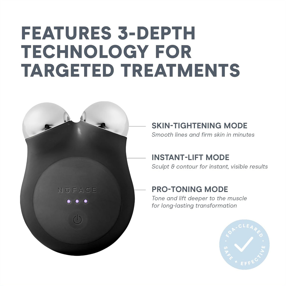 NuFACE MINI+ Microcurrent Facial Device Kit - FDA Cleared Face Sculpting & Skin Tightening Device