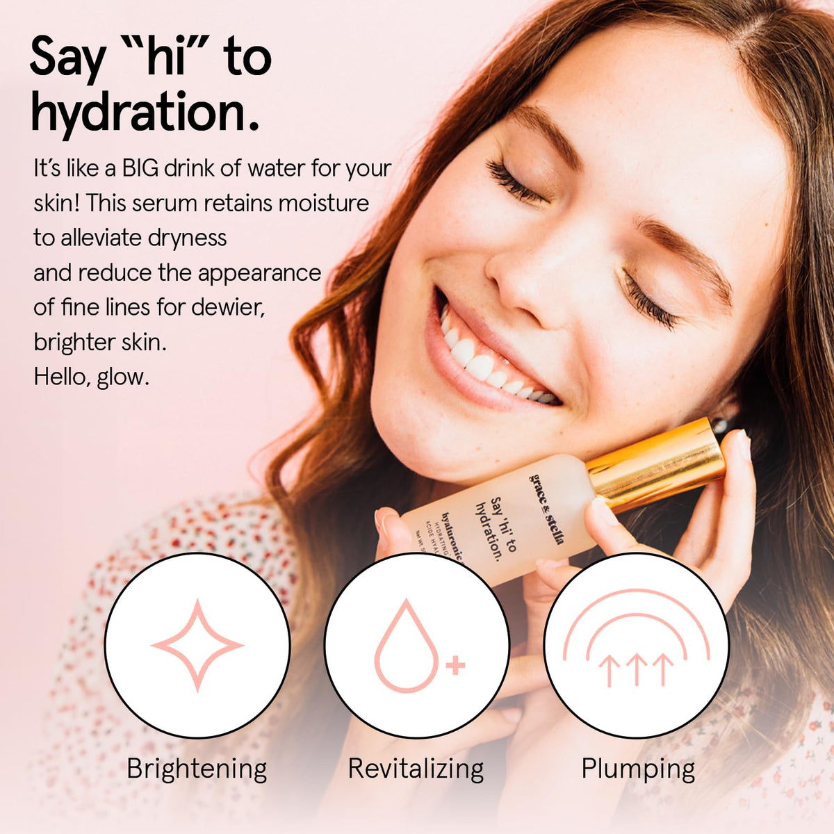 grace & stella Award Winning Hyaluronic Acid Face Serum (50ml/1.7 fl oz) Removes Fine Lines &