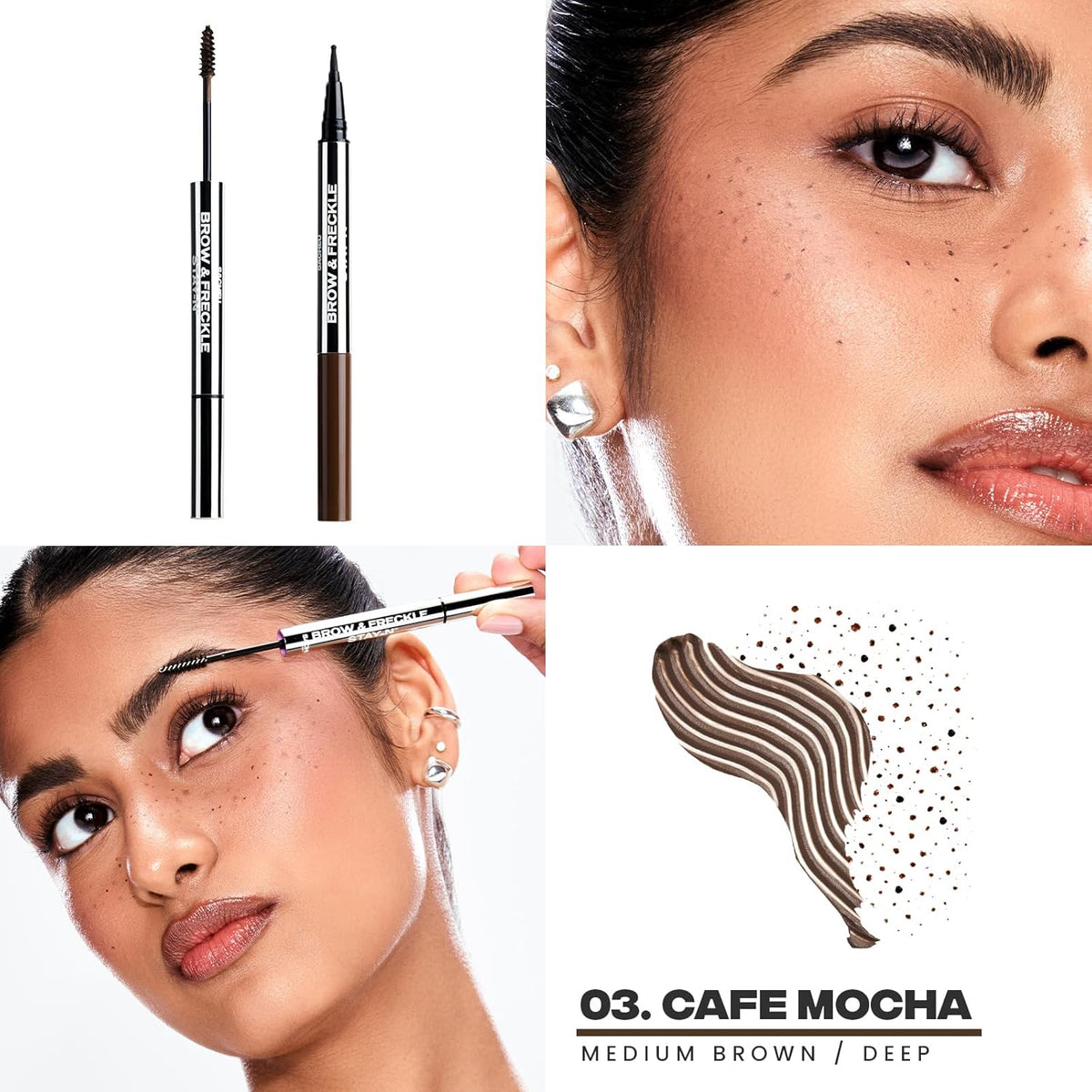 Sacheu Brow & Freckle STAY-N Tinted Eyebrow Gel & Faux Freckle Pen — 2-in-1 Longwear Water