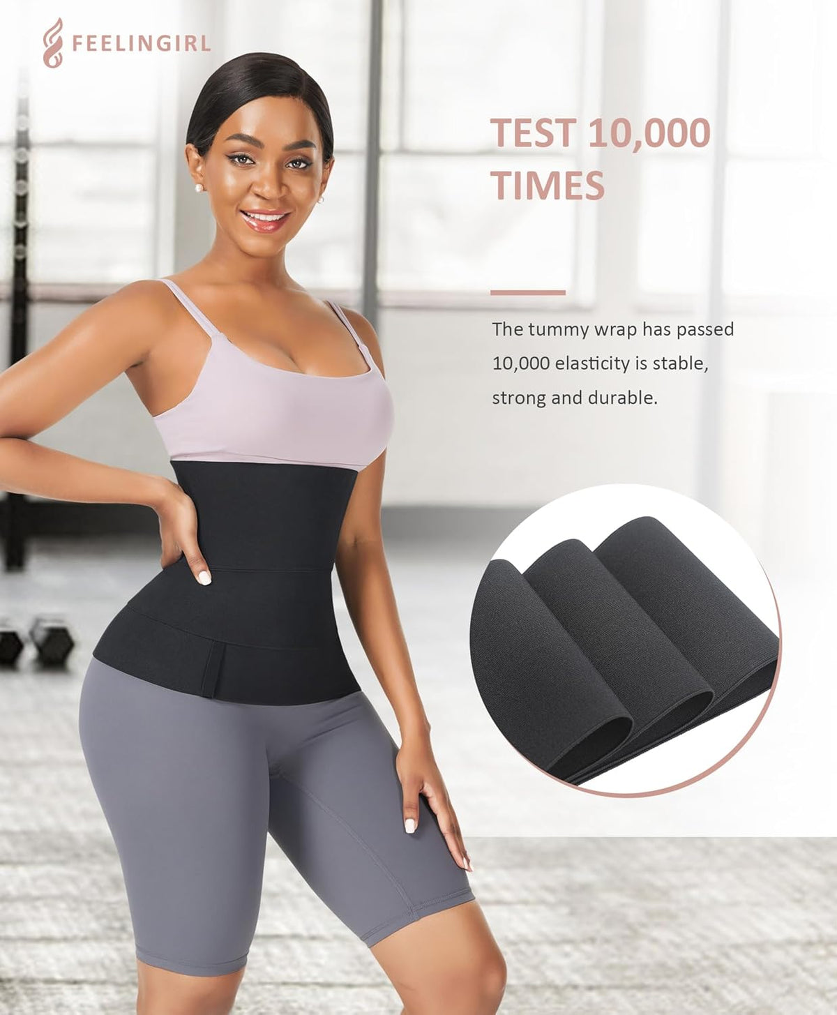 FeelinGirl Waist Trainer for Women Bandage Wrap Trimmer Belt Long Torso Tummy Wraps Belly Body