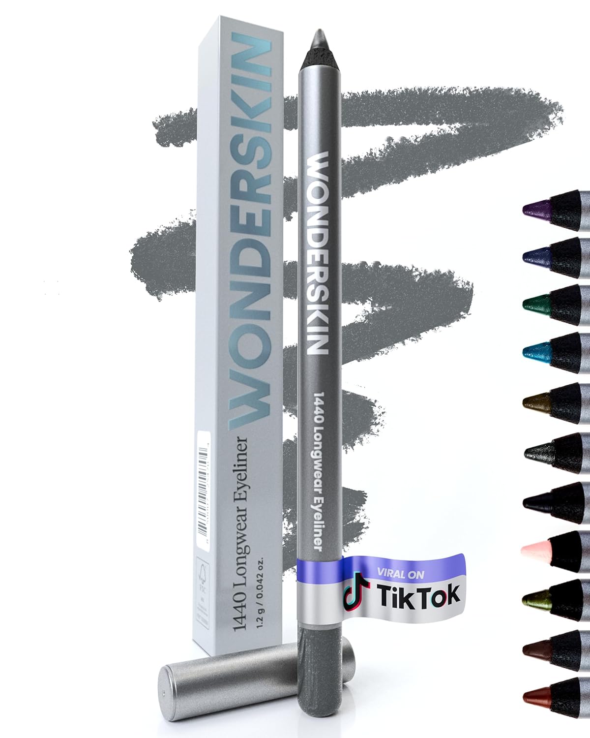 Wonderskin Eyeliner Pencil, 1440 Longwear Blue Glitter Eyeliner Pencil - Waterproof, Sharpenable &