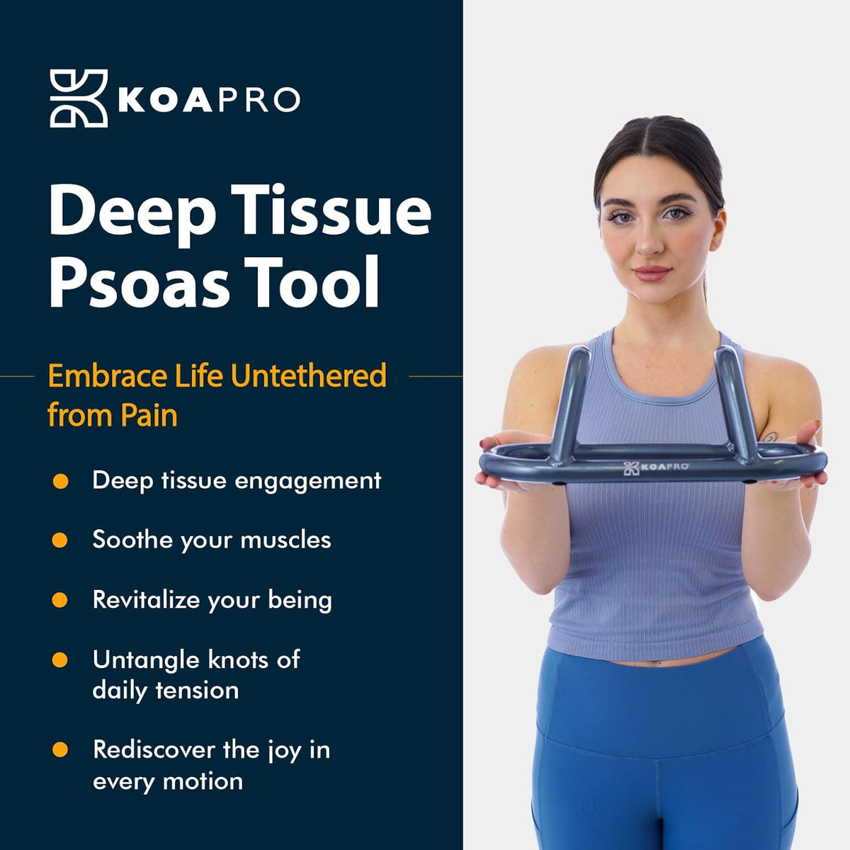 KOAPRO Psoas and Hip Hook Release Tool for Iliacus and Hip Flexor; Alleviate Pain and Tension