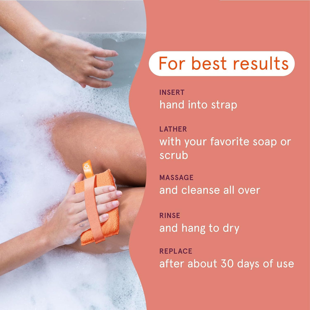 Cleanlogic Bath and Body Exfoliating Body Scrubber, Small Exfoliator Tool for Smooth and Softer
