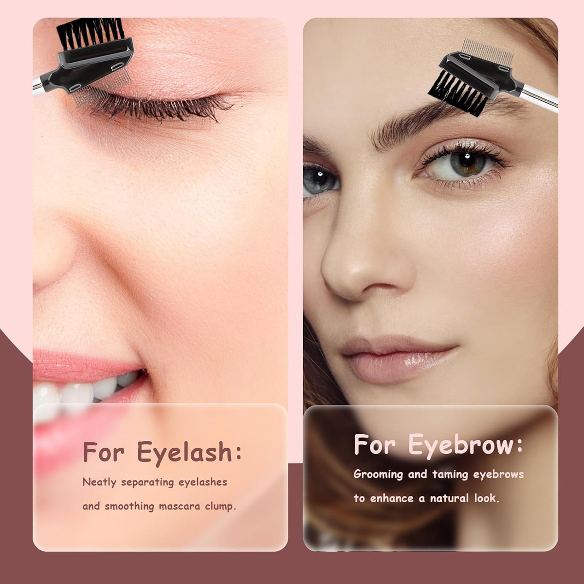 Metal Eyelash Comb Separator Eye Brow Brush Comb Resuable Double-Sided Eyebrow Brush Eye Brow
