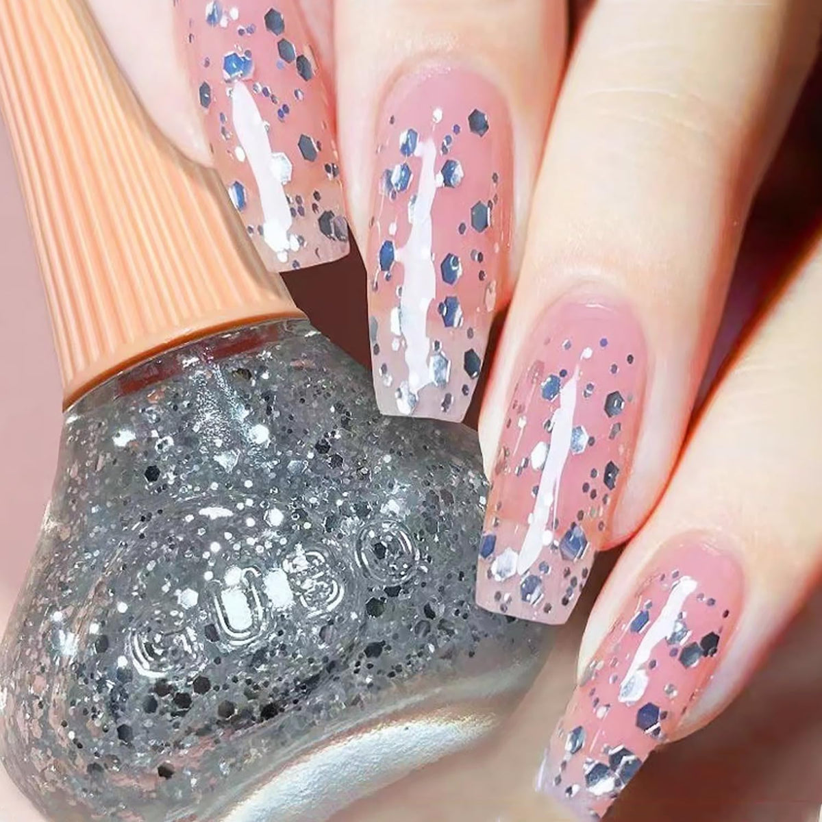 Major Dijit Quick Dry Nail Polish Clear Silver Summer Nail Lacquer for Nail Art Regular Nail Polish