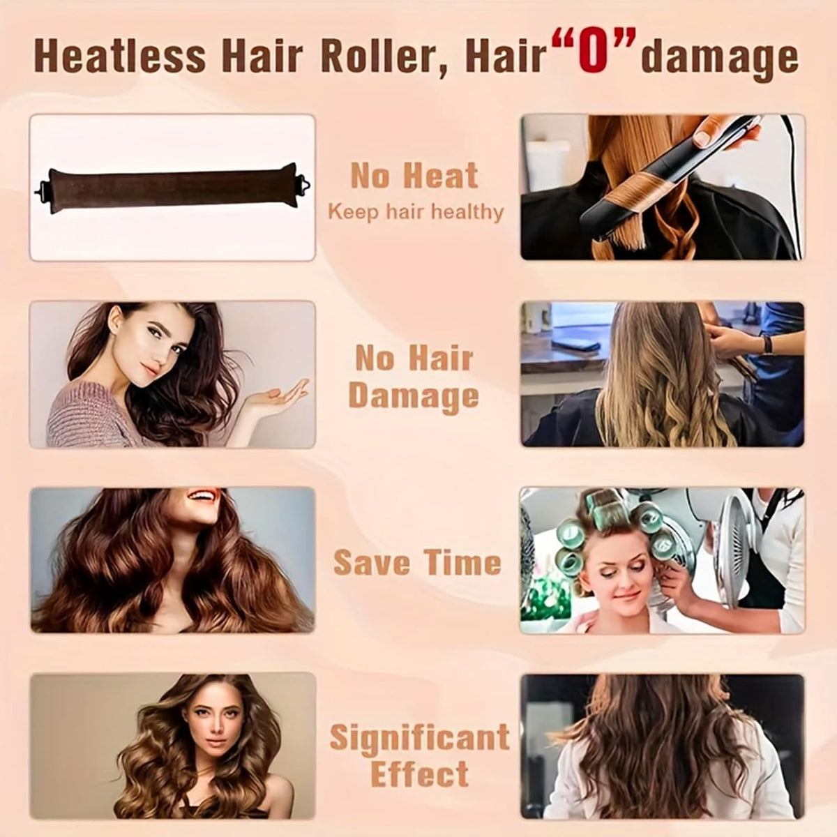 Heatless Hair Curler Overnight Curl Rods for All Hair Types, Healthy and Stylish Heatless Curling