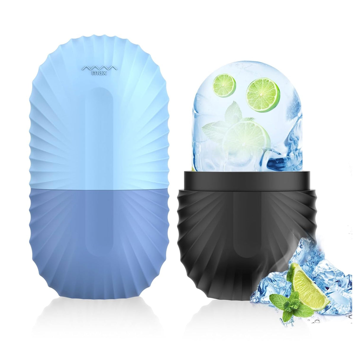 2pcs Ice Roller for Face and Eye, Silicone Ice Facial Roller Ice Holder, Face Ice Mold Skin Care