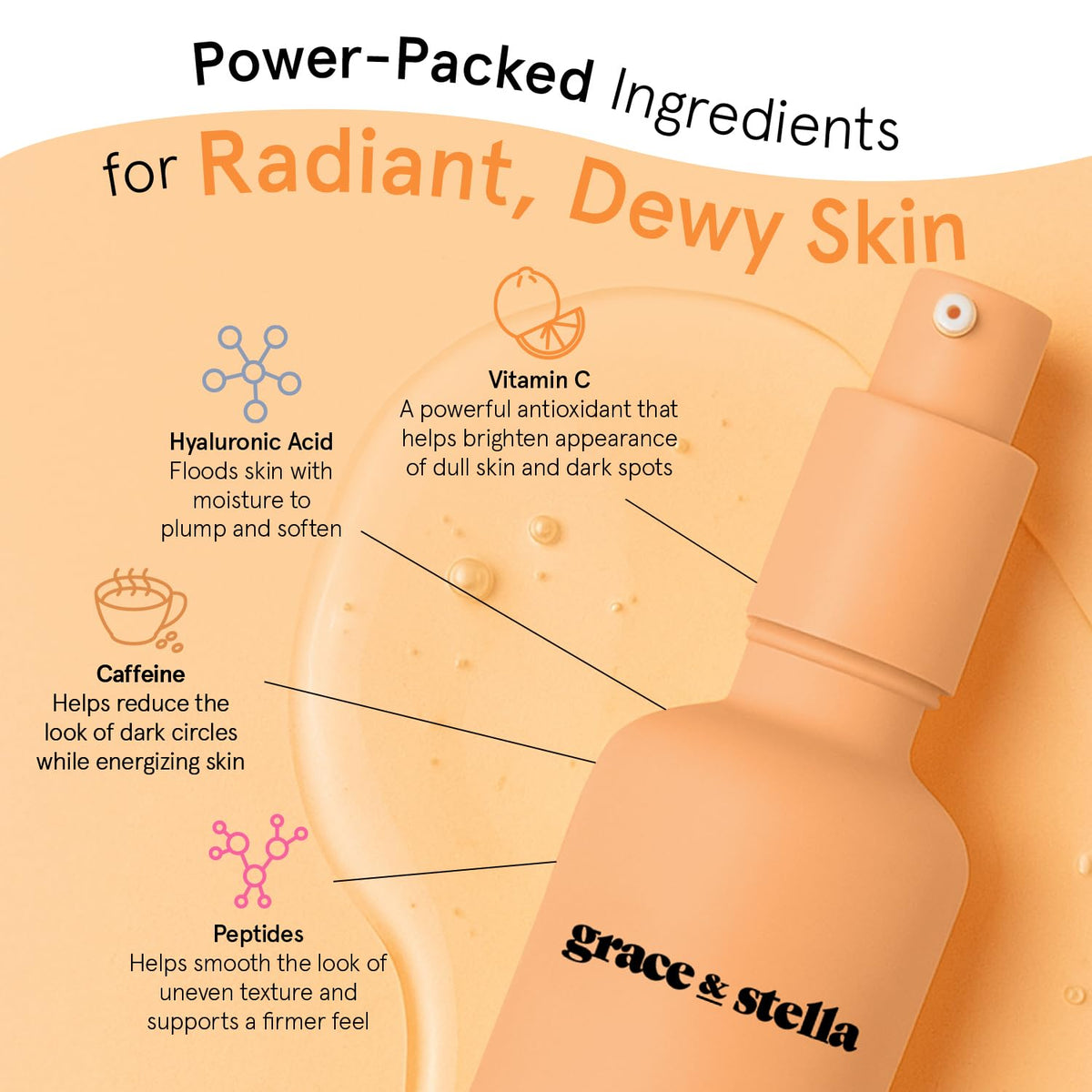 grace & stella Vitamin C Serum for Face (50ml /1.7 fl oz)- Brightening Vitamin C for Face with
