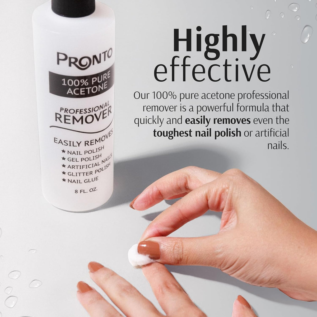 Pronto 100% Acetone Gel Nail Polish Remover - Gel Polish Remover for Nails | Acetone Nail Polish