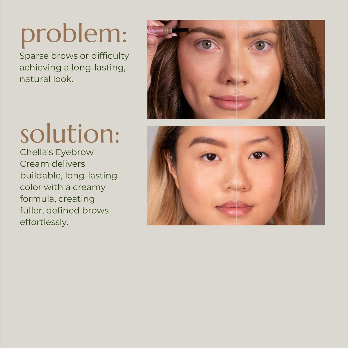 Chella Eyebrow Cream, Elegant Ebony - Vegan, Cruelty Free, Paraben Free, Gluten Free Eyebrow Pomade