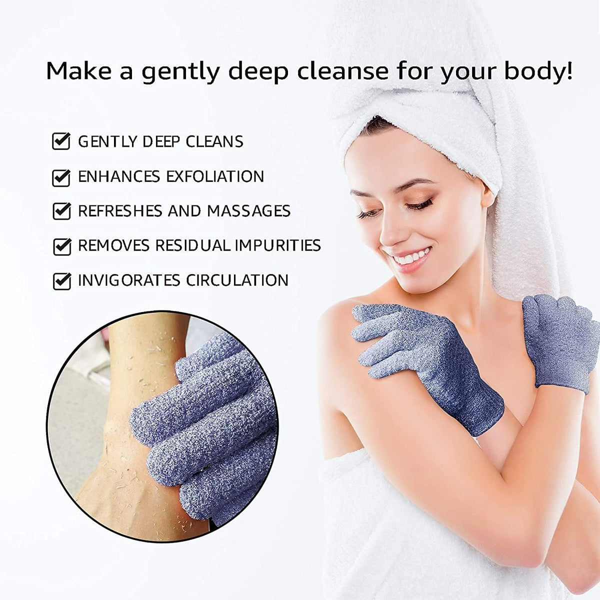 Evridwear Exfoliating Back Scrubber with Handles Two Sides for Body Shower Deep Cleans Skin