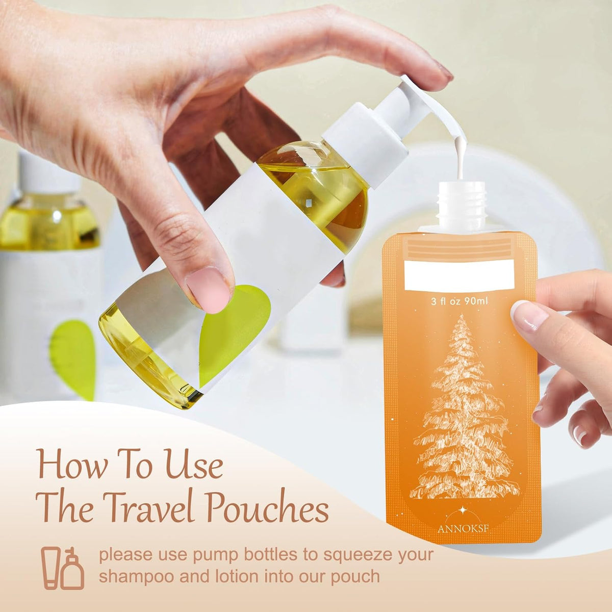 9 Pack Travel Pouches for Toiletries, Refillable squeeze Liquid travel pouches,Travel Shampoo and