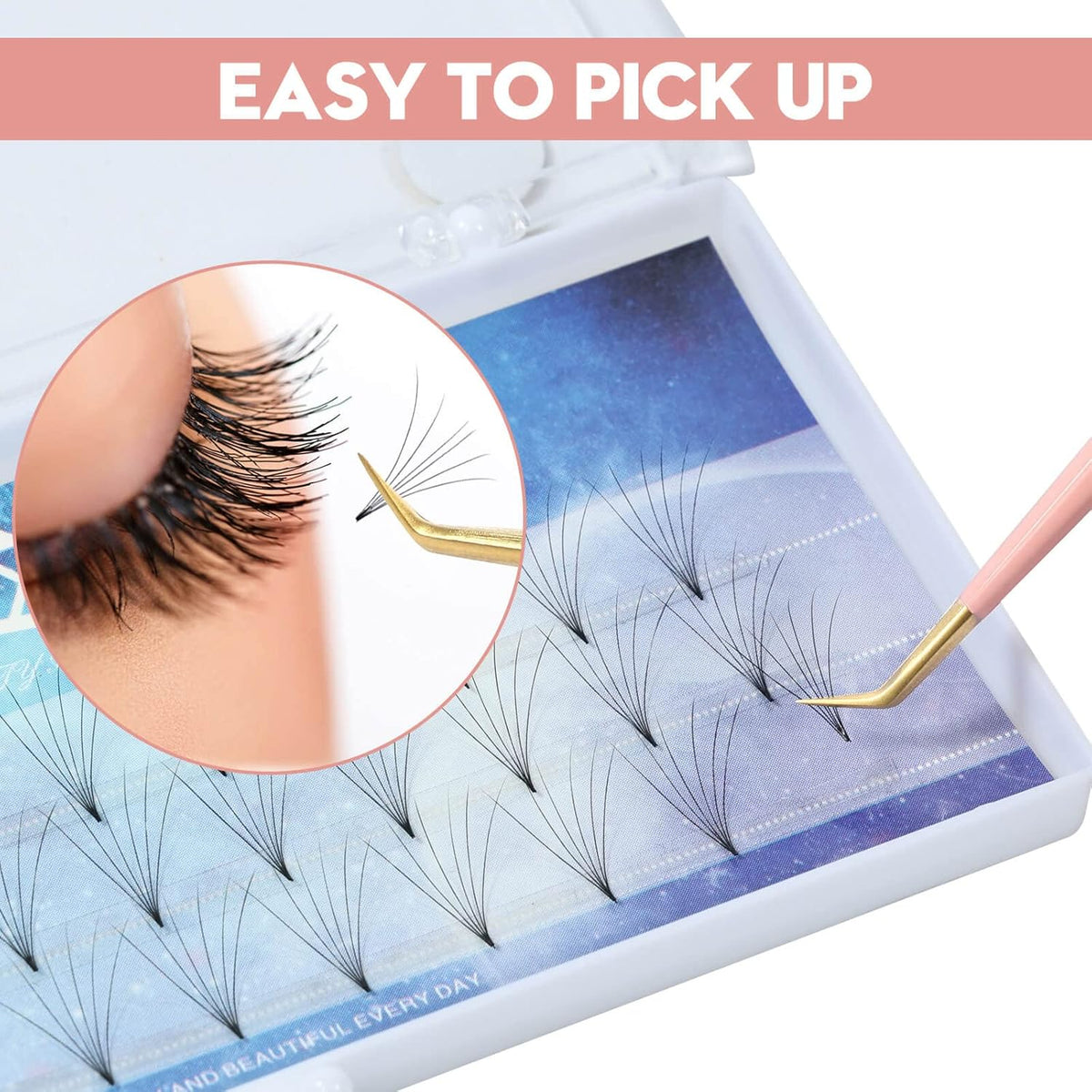 Ms.Queen Tweezers for Lash Extensions,Precision 45 Degree Lash Tweezers for Volume Classic Lashes