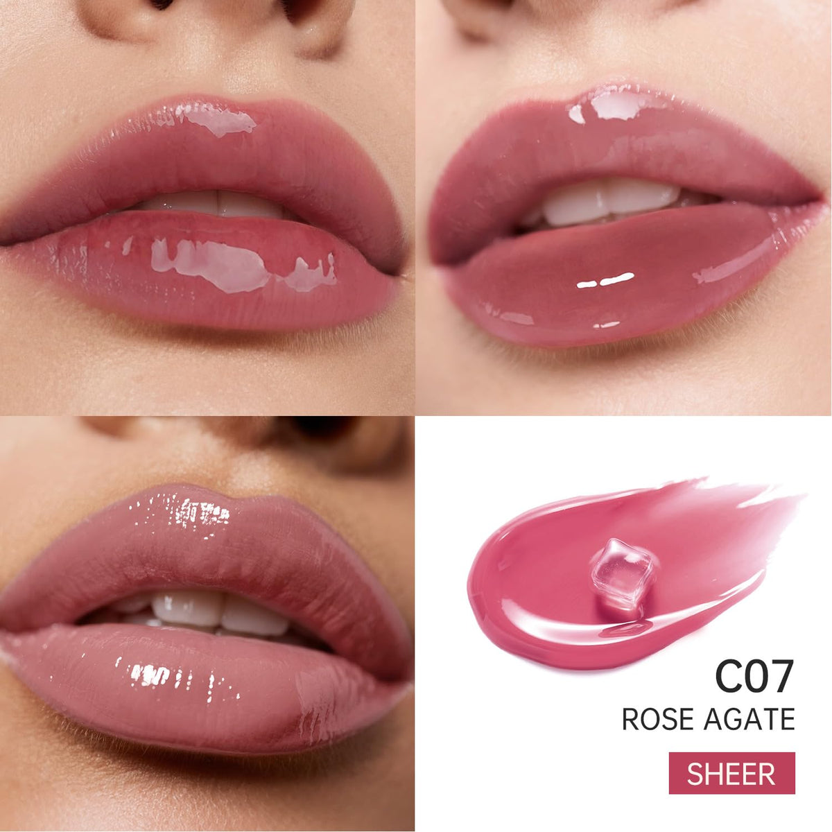 Catkin Lip Plumper Gloss, Tinted Lip Serum with Hyaluronic Acid & Jojoba Oil, Non-sticky Volumizing