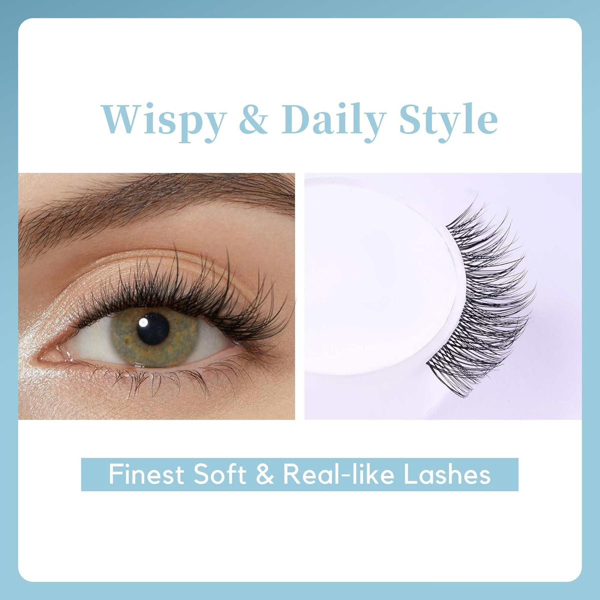 GAQQI Lash Clusters Wispy & Natural Eyelash Clusters Clear Band, 10-14mm Cluster Lashes 120PCS