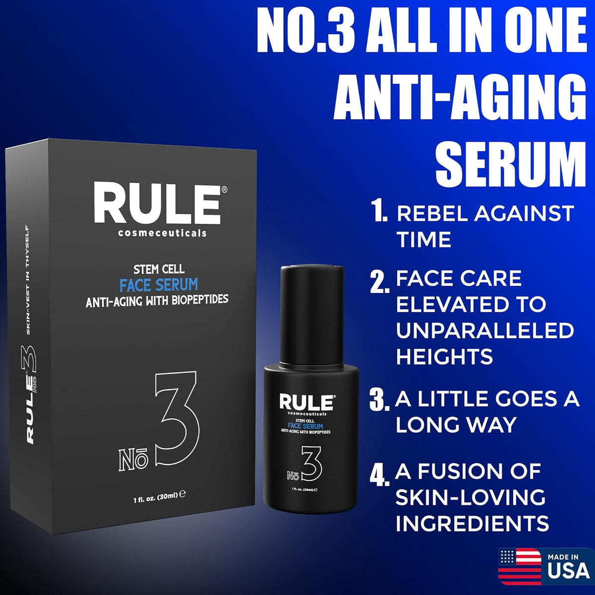 No.3 - Facial Serum with Biopeptides & Apple Stem Cells, Face Serums for Anti Aging, Peptide Serum