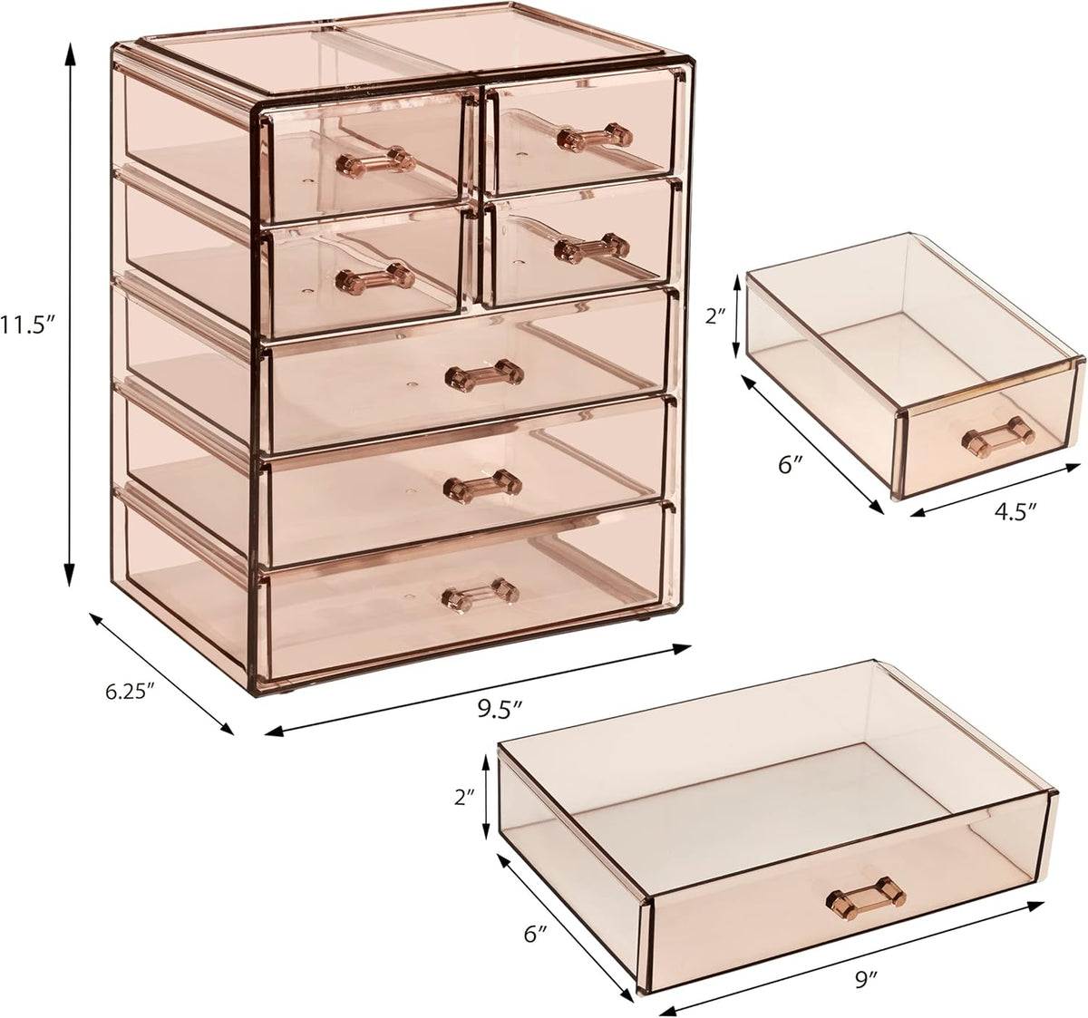 Sorbus Acrylic Makeup Organizer - Organization and Storage Case for Cosmetics Make Up & Jewelry