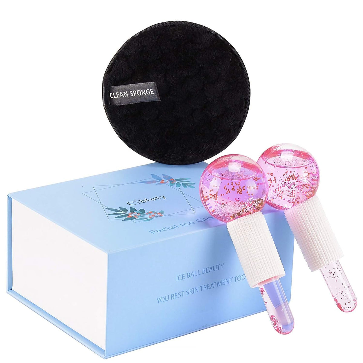 Facial Ice beauty ball- 2PC Globes Pink Facial Roller for Cold or Hot Skin Massagers Globe Durable
