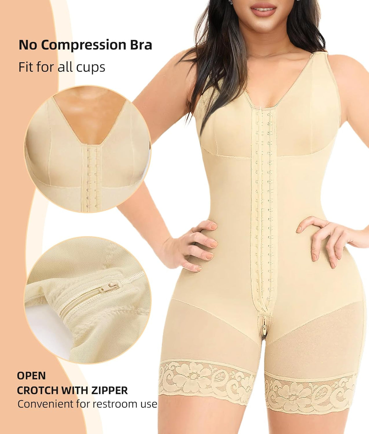 YIANNA Fajas Colombianas Shapewear for Women Tummy Control Post Surgery Full Body Shaper Butt