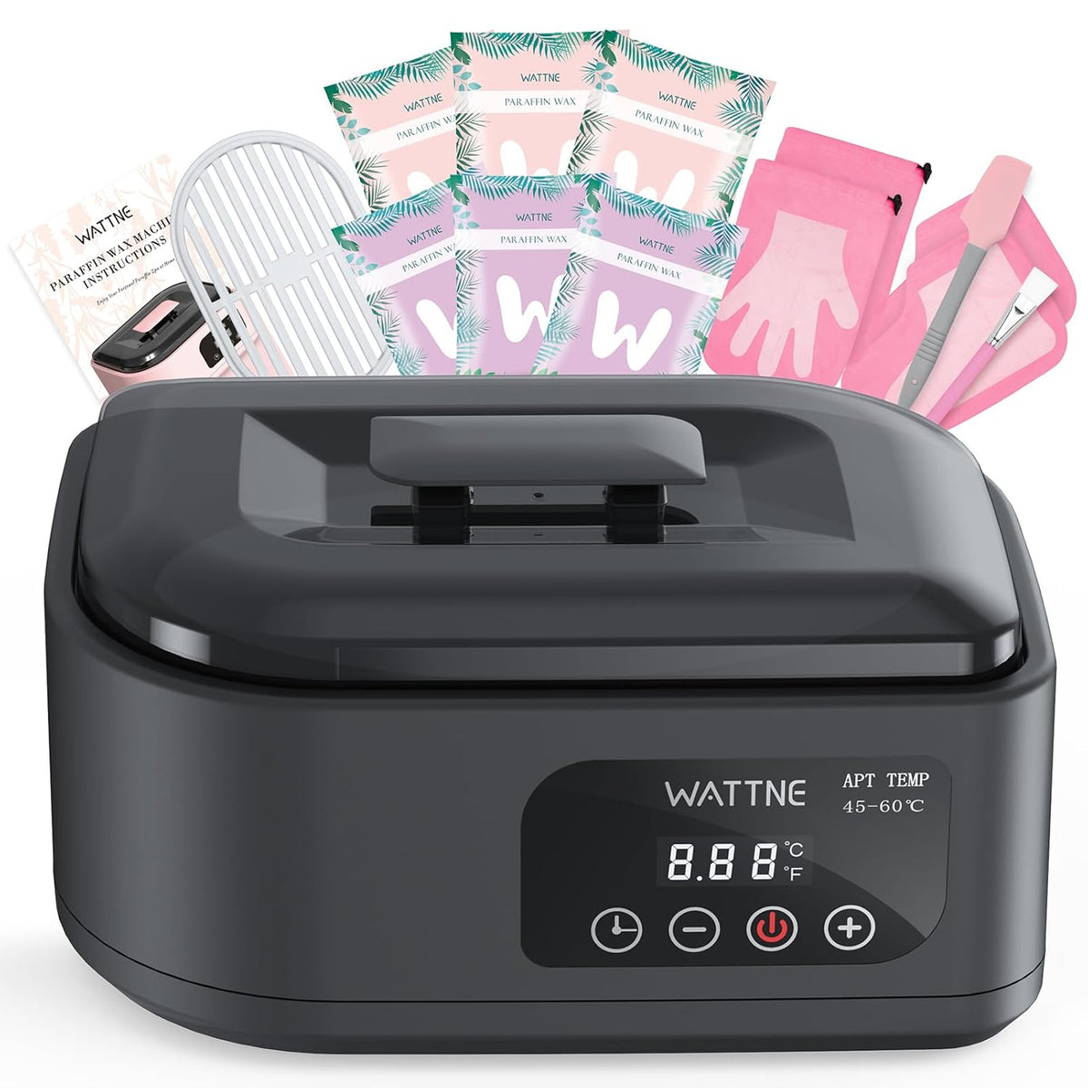 Wattne Paraffin Wax Machine for Hands & Feet – Paraffin Wax Warmer Moisturizing Kit with Auto-Timer