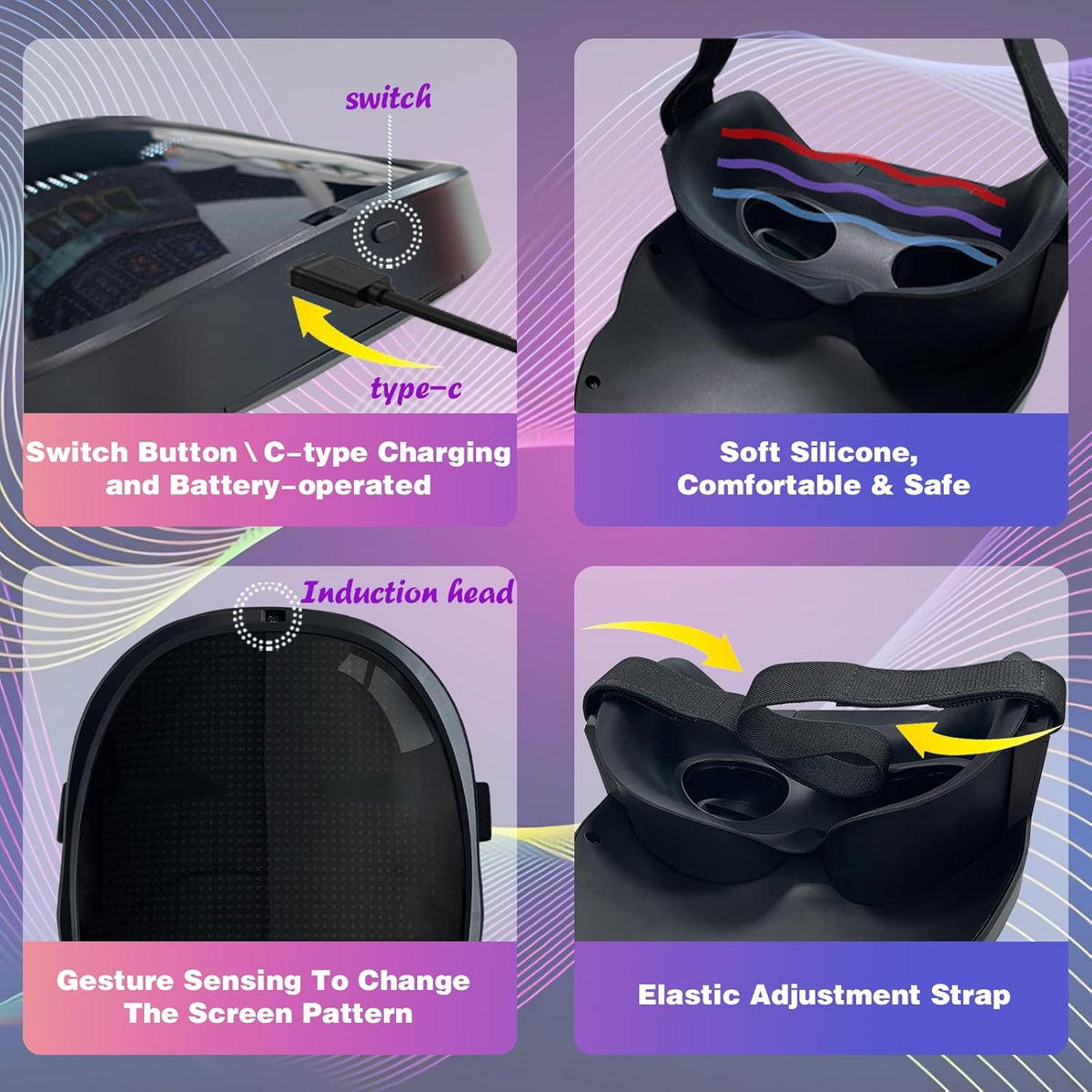 Depointer Life Led Mask with Rechargeable Bluetooth-compatible App Controlled, Customizable led