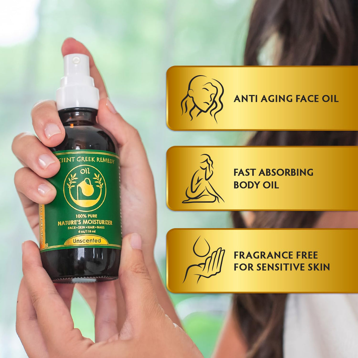 Ancient Greek Remedy - Hydrating Face Oil for Women - Anti-Aging Serum with Organic Jojoba