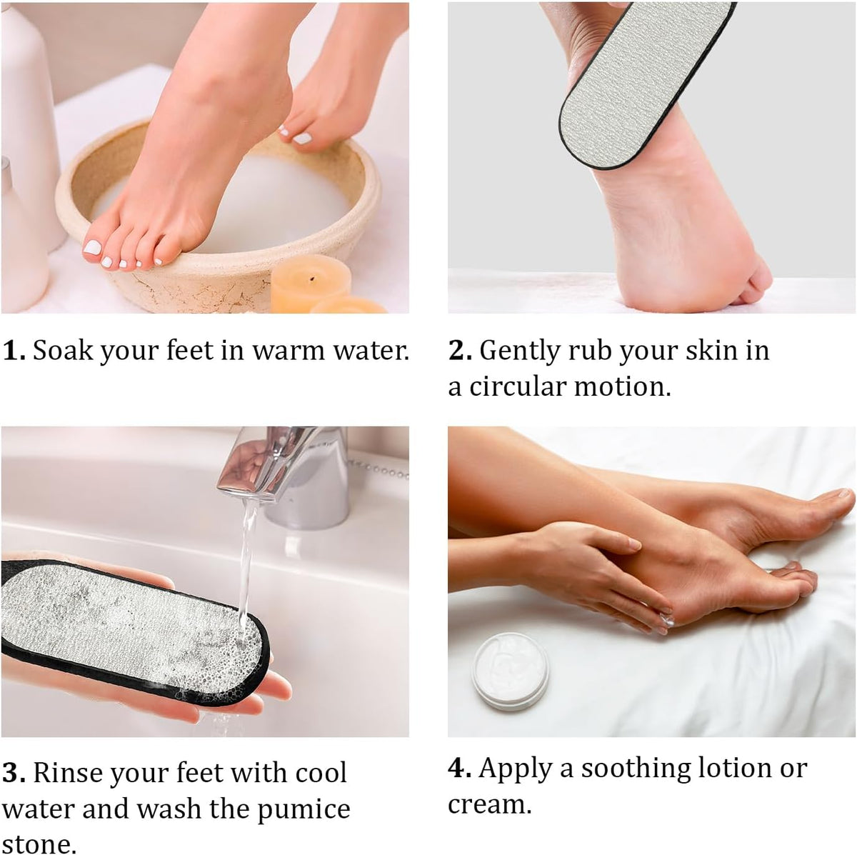 Pumice Stone Foot Scrubber - Pedicure Foot File with Handle for Dry Dead Skin - Callus Remover for