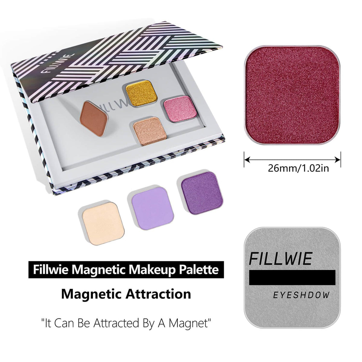 Shimmer Single Eyeshadow Refill – Plum Coloring, High Pigment, Long-lasting, No Fallout – Single