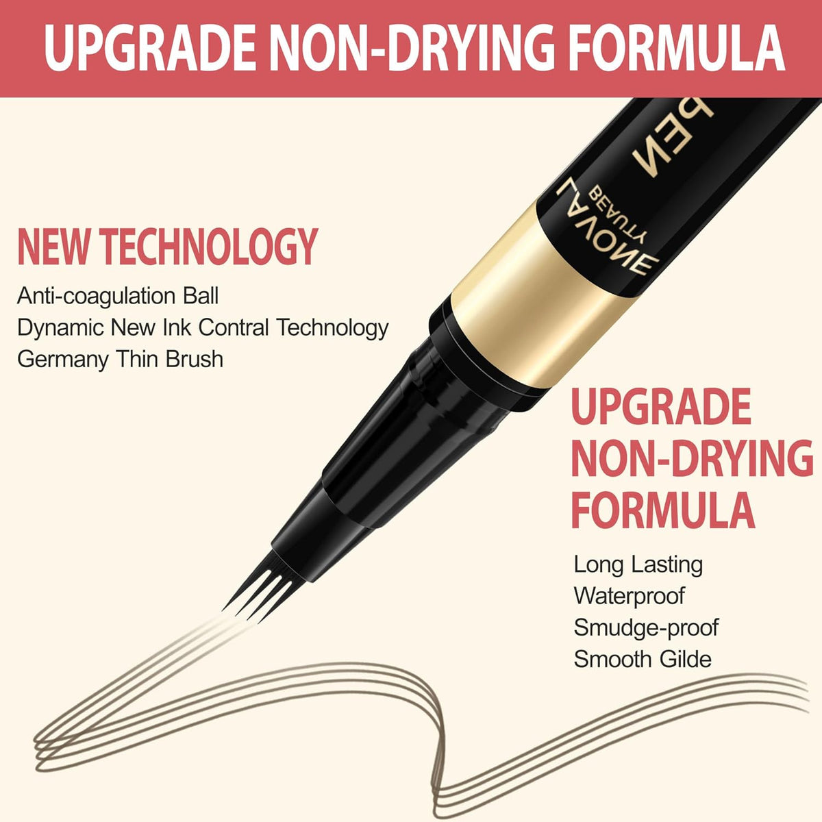 LAVONE Eyebrow Pen, 2-in-1 Eyebrow Pencils for Women with 4 Tip Microblading Eyebrow Pencil and