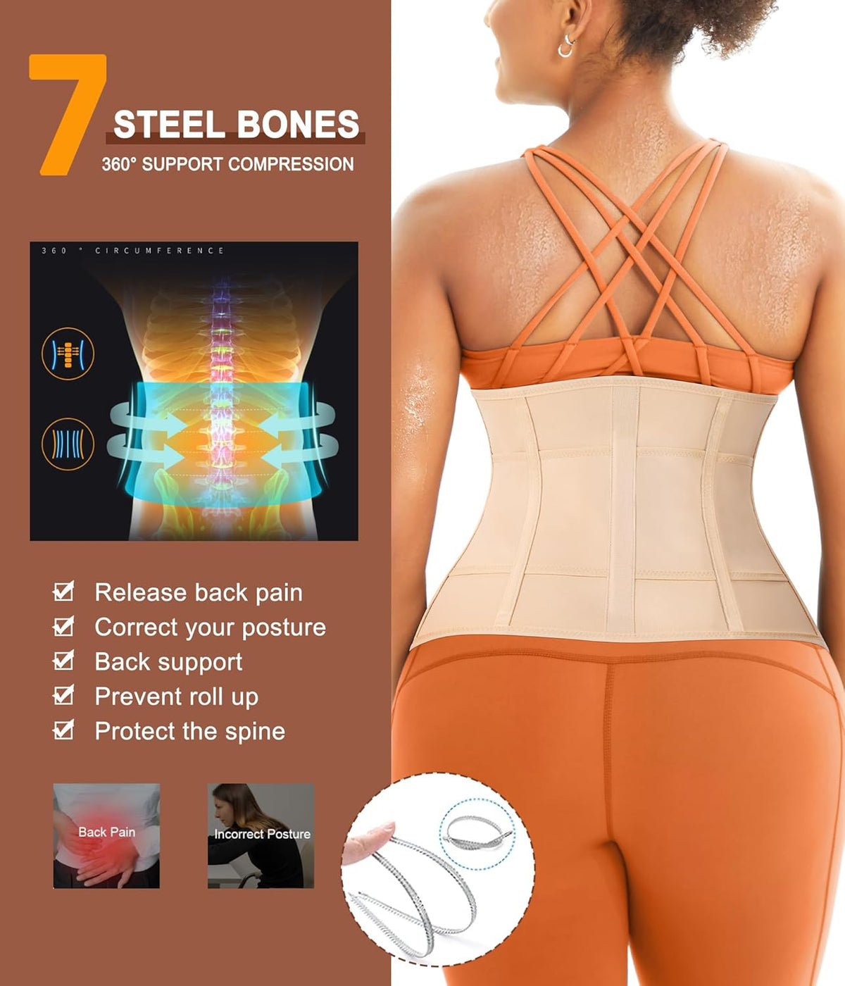TrainingGirl Waist Trainer for Women Belly Working Out Trimmer Corset Sauna Sweat Belt Band Stomach
