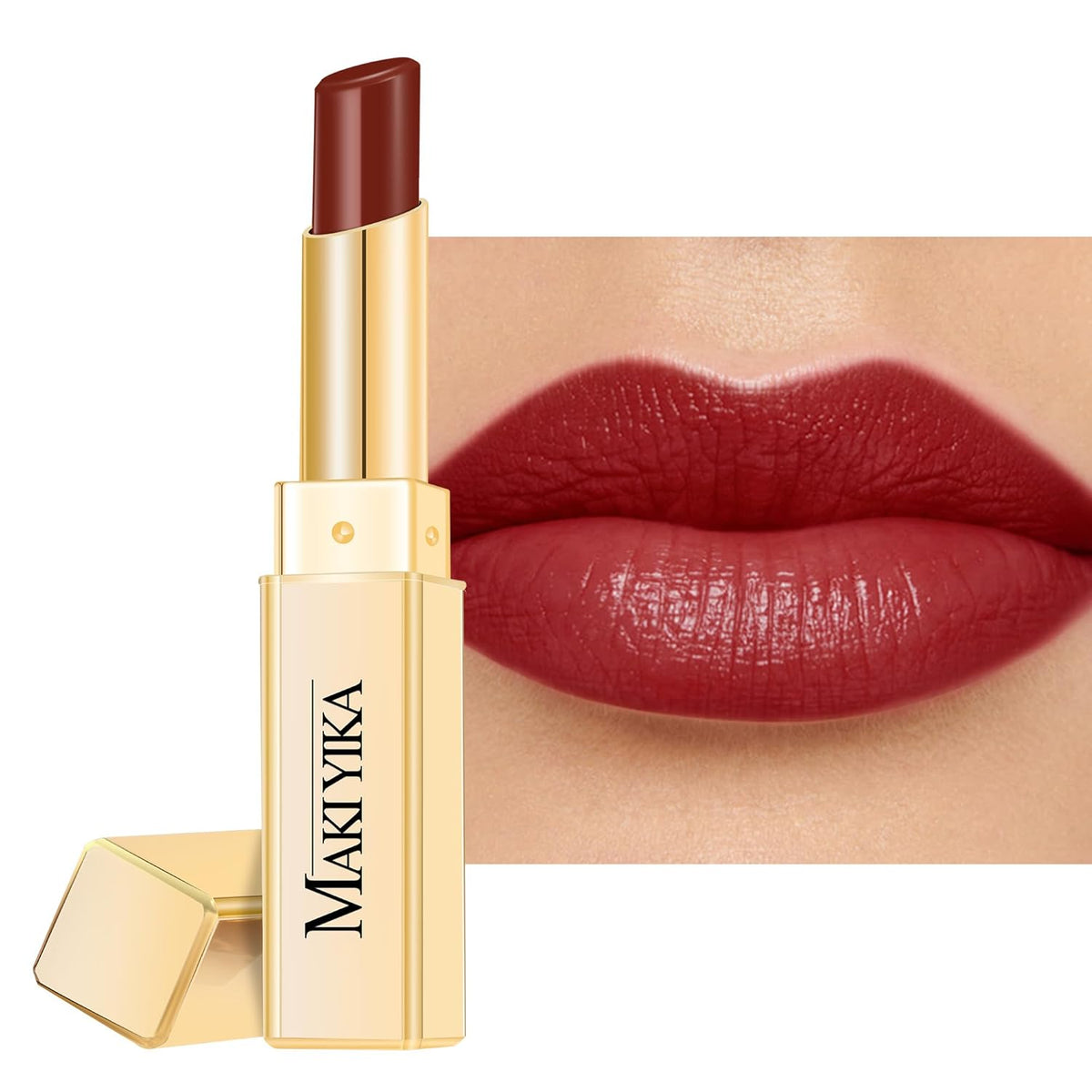 MAKI YIKA Moisture Dark Red Lipstick for Women Hydrate Lip Balm for Dry Cracked Lips Weightless