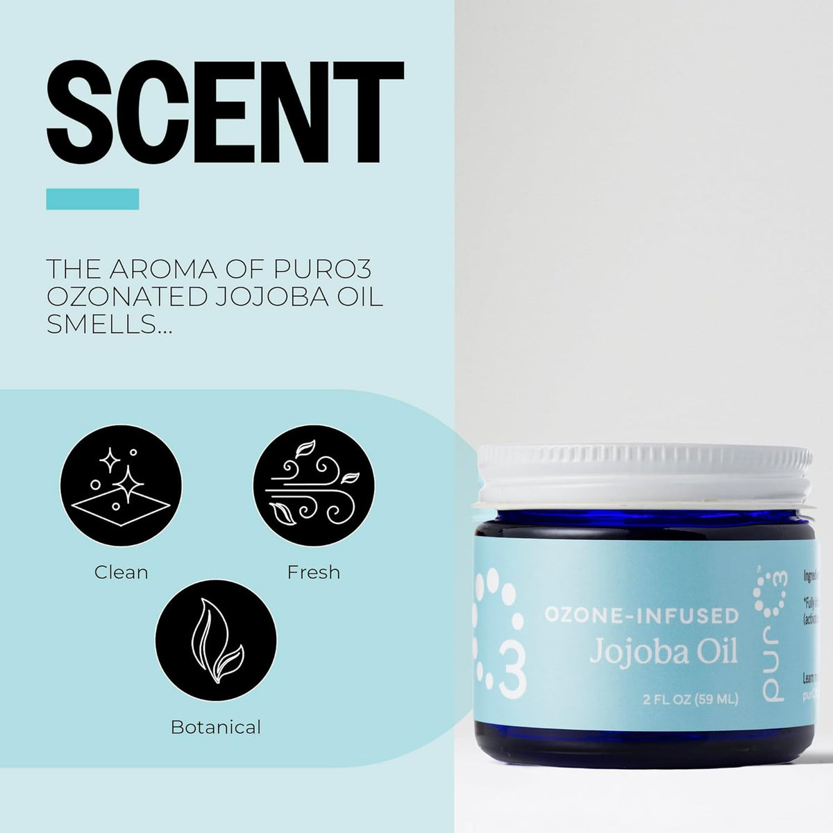 PurO3 Ozonated Jojoba Oil – Pure, Natural, Organic Skincare for Face & Body – Oxygenated Healing